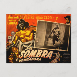 Carte Postale Vintage Mexican Masked Hero Lobby Cars