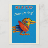 Vintage Mexique Oiseau coloré Cinco De Mayo