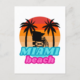 Carte Postale Vintage Miami Beach Floride