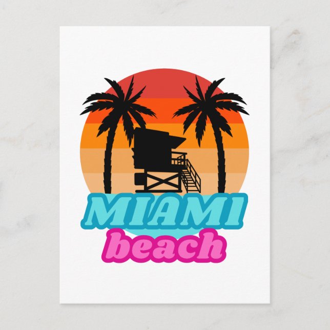 Carte Postale Vintage Miami Beach Floride (Devant)
