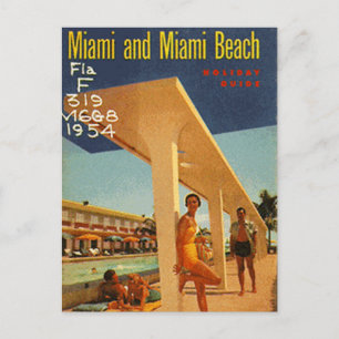 Carte Postale Vintage Miami Beach, Floride, États-Unis -