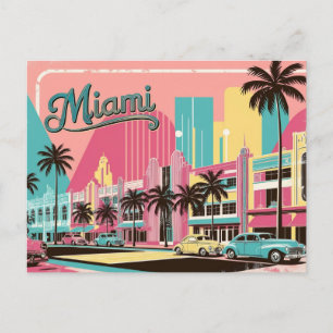 Carte Postale Vintage Miami, Floride