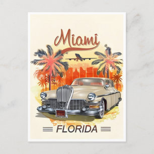 Carte Postale Vintage Miami Floride États-Unis d'Amérique