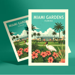Carte Postale Vintage Miami Gardens Floride