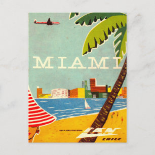 Carte postale vintage Miami Travel