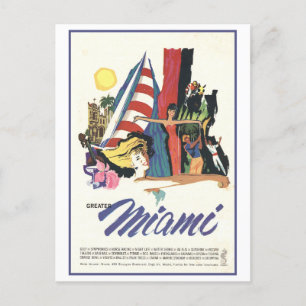 Carte postale vintage Miami Travel Poster