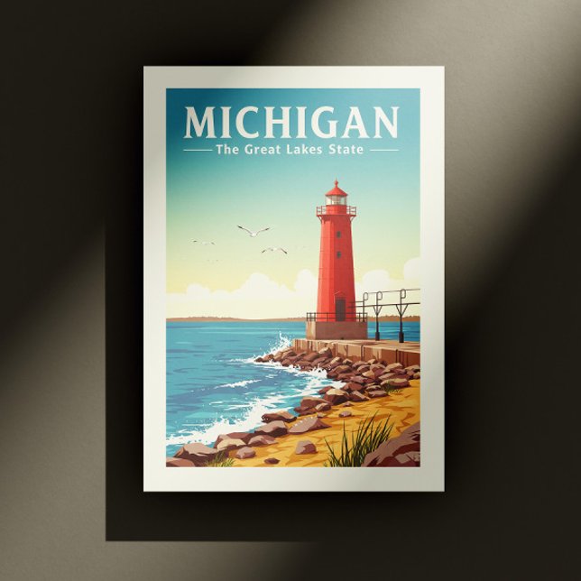 Carte Postale Vintage Michigan (Créateur téléchargé)