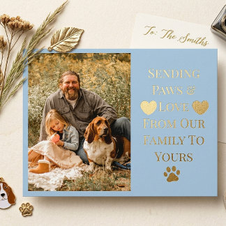 Carte Postale Vintage Mignon Amour de Chien Famille Photo Person