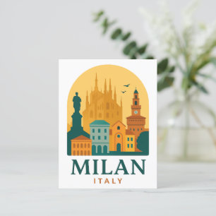 Carte Postale Vintage Milan Italie Voyage   Duomo rétro