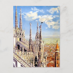 Carte Postale Vintage Milano Travel