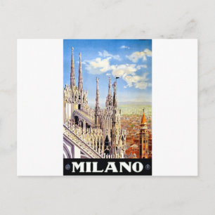 Carte Postale Vintage Milano Travel