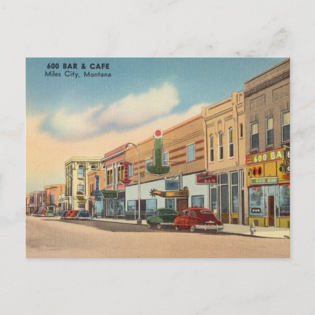 Carte Postale Vintage, Miles City, Montana (Devant)