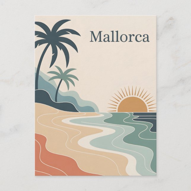 Carte Postale Vintage minimaliste de Majorque (Devant)