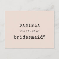 Vintage minimaliste machine à écrire Bridesmaid pr
