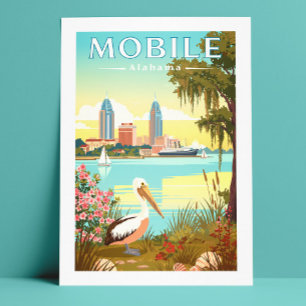 Carte Postale Vintage Mobile Alabama