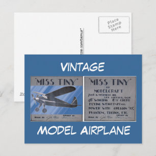 Carte postale - Vintage, modèle d'avion