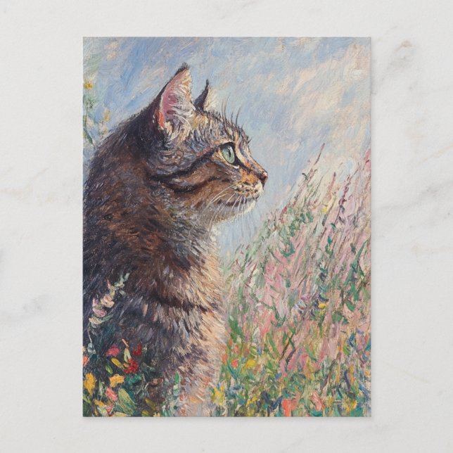 Carte postale Vintage Monet Cat (Devant)