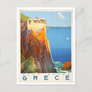 Carte Postale Vintage Mont Athos, Grèce, affiche Voyage