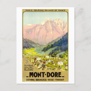Carte Postale Vintage Mont Dore, France, Affiche de voyage