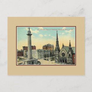 Carte Postale Vintage Mont Vernon Place Baltimore Maryland