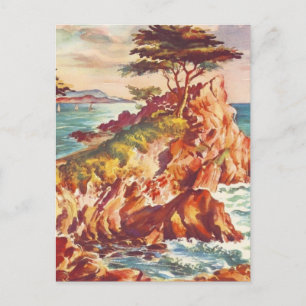 Carte Postale Vintage Monterey Coastline California Tourisme USA