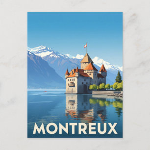 Carte Postale Vintage Montreux Suisse