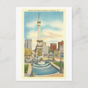 Carte Postale Vintage Monument Circle, Indianapolis, Indiana