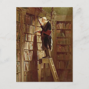 Carte Postale Vintage-Motif Le ver de livre