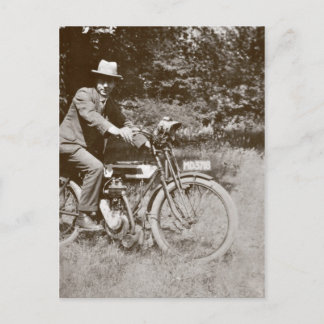 Carte Postale Vintage motorcycle c1920s sepia postcard