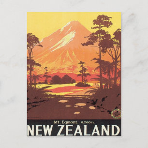 Carte Postale Vintage Mt.Taranaki Mt.Egmont Nouvelle-Zélande