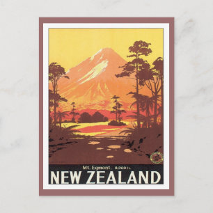 Carte Postale Vintage Mt.Taranaki Mt.Egmont Nouvelle-Zélande