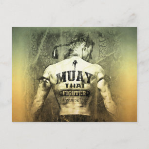 Carte Postale Vintage Muay Thai Fighter