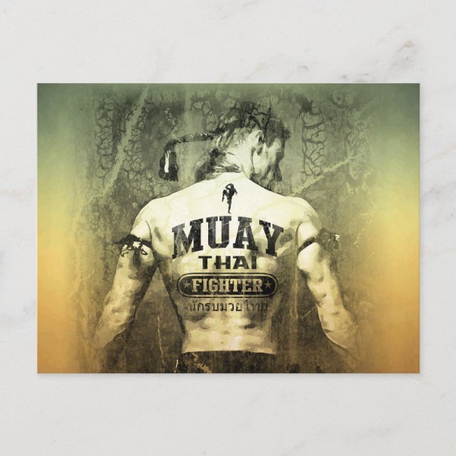 Carte Postale Vintage Muay Thai Fighter (Devant)