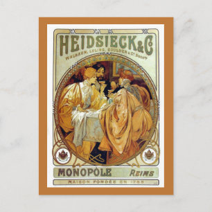 Carte Postale Vintage Mucha Heidsieck & Co.