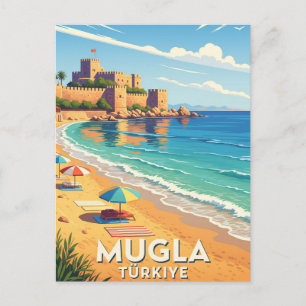 Carte Postale Vintage Mugla Turquie Voyage
