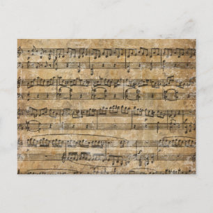 Carte Postale Vintage Music Sheet