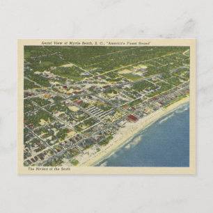 Carte Postale Vintage Myrtle Beach Caroline du Sud Vue aérienne