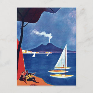 Carte Postale Vintage Naples Italie Travel