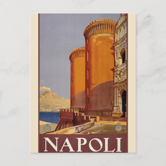 Carte Postale Vintage Napoli Travel Publicité Europe Tourisme (Devant)