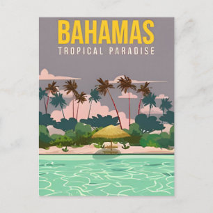 Carte Postale Vintage nassau Bahamas îles tropicales vacances