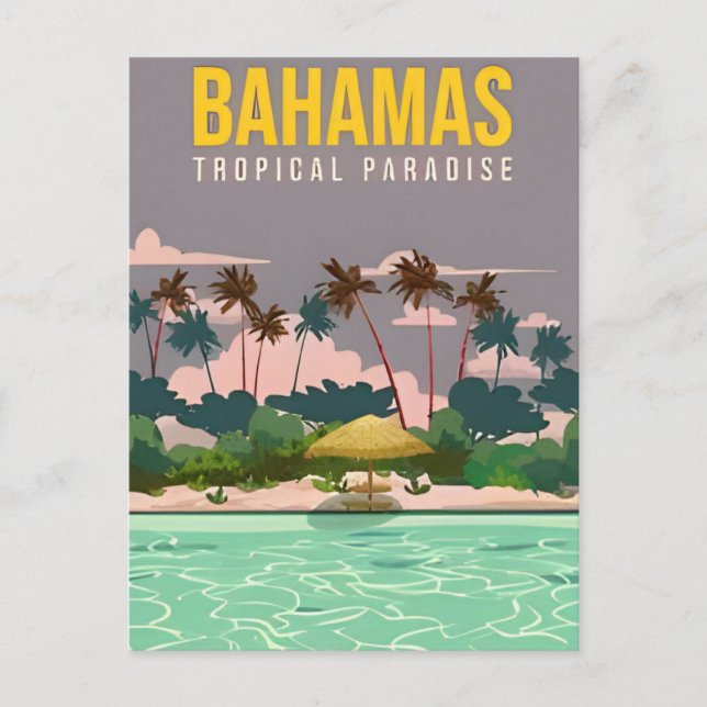 Carte Postale Vintage nassau Bahamas îles tropicales vacances (Devant)