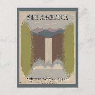 Carte Postale Vintage National Park Voir America Retro Travel