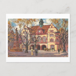 Carte Postale Vintage Neues Rathaus/nouvel hôtel de ville à Frib