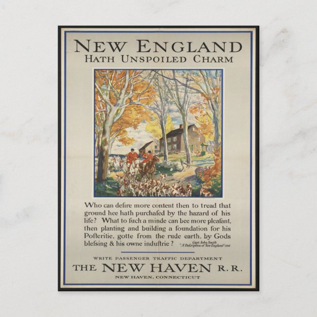 Carte postale vintage New England Travel (Devant)