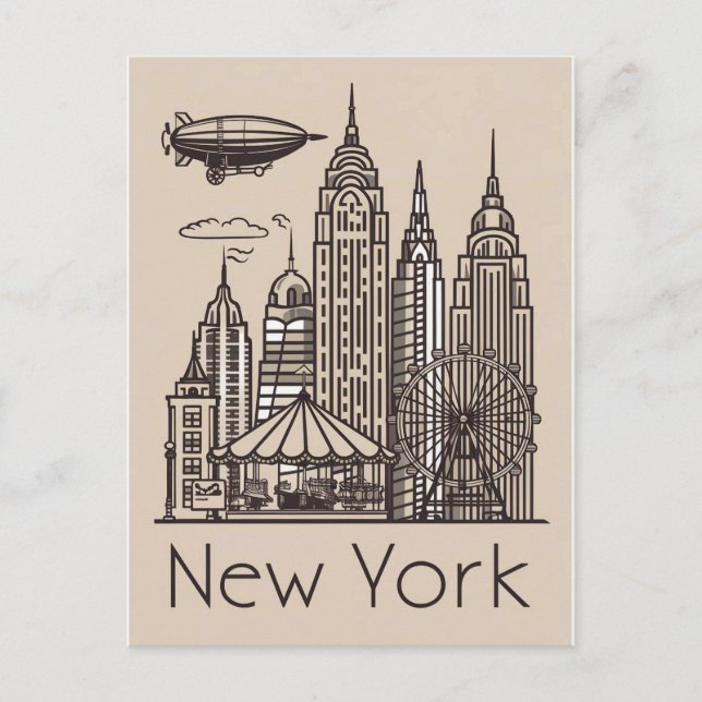 Carte Postale vintage new york (Devant)