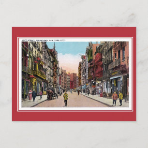 Carte Postale Vintage New York City Chinatown Mott Street