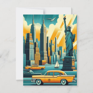 Carte Postale Vintage New York City Skyline