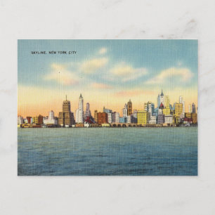 Carte Postale Vintage New York City Skyline sur l'eau
