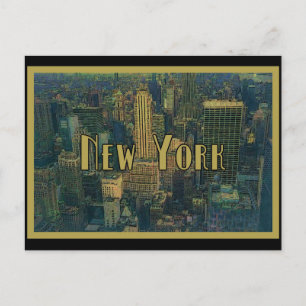 Carte Postale Vintage New York City Skyline Travel