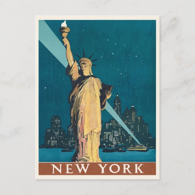 Carte postale vintage New York Lady Liberty (Devant)